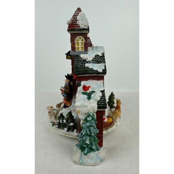 Vintage Musical Christmas Village Church Figurine Carolers Wind Up Animated 8.5" - Picture 4 of 10